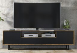 Rackhams Refined 200cm Loft Retro Industrial TV Unit Vintage Oak Cabinet  - 200cm  -  MDF/Chipboard - Industrial Oak - thumbnail 4
