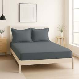 Rackhams Luxury 200TC Oxford Border Pillowcase Pair Soft Feel - Grey