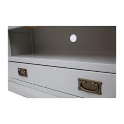 Rackhams Loreo Light Grey 1 Drawer TV Cabinet Brass Drop Handle - Light Grey - thumbnail 5