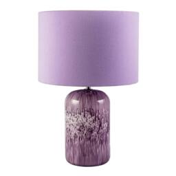 Rackhams Modern Lavender Lilac Marble Drip Snowflake Glass Lamp with Shade