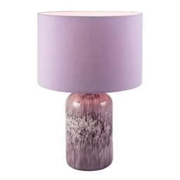 Rackhams Modern Lavender Lilac Marble Drip Snowflake Glass Lamp with Shade - thumbnail 3