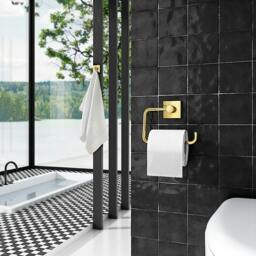 Rackhams Polished Brass Toilet Roll Holder - thumbnail 2