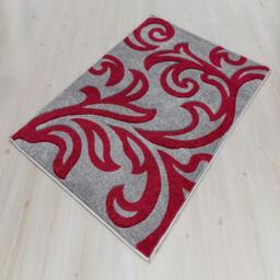 Rackhams Carved Rug Florence - Grey Red - 80cm x 150cm (2.6ft x 5ft) - thumbnail 2