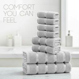 Rackhams Boston 8 PCS Towel Bale Set - Silver - Silver - thumbnail 6