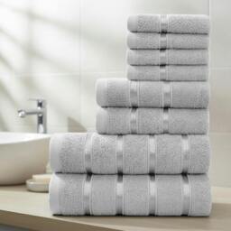 Rackhams Boston 8 PCS Towel Bale Set - Silver - Silver - thumbnail 1
