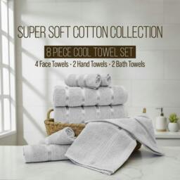 Rackhams Boston 8 PCS Towel Bale Set - Silver - Silver - thumbnail 2