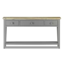 Rackhams Florence Console Table with 3 Drawers and Shelf. Hallway Slimline Storage - Sage Green, Green - thumbnail 5