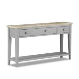 Rackhams Florence Console Table with 3 Drawers and Shelf. Hallway Slimline Storage - Sage Green, Green - thumbnail 4