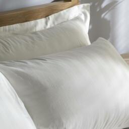 Rackhams White 400 Thread Count Cotton Stripe 40cm Deep Fitted Sheets - Single - thumbnail 2