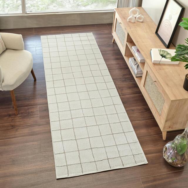 Rackhams Our Pnw Home Cascade-Modern Ivory Brown Graphic High Pile Rug - 80 x 220 cm - image 1