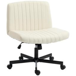 Rackhams Desk Chair with Wide Seat, Thick Padding, Rock Function, Cream - thumbnail 2
