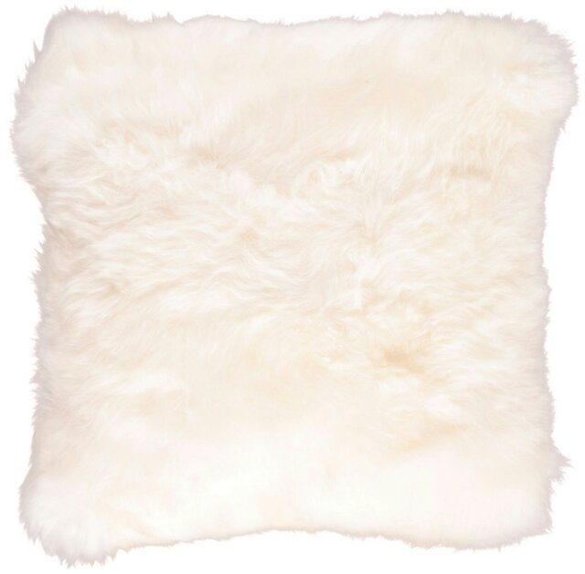 Rackhams Long-Wool Sheepskin Cushion - 35x35 cm - Ivory - image 1