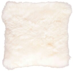 Rackhams Long-Wool Sheepskin Cushion - 35x35 cm - Ivory
