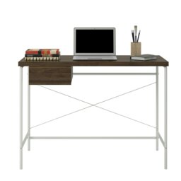 Rackhams Webster Computer Desk with 1 Drawer in Walnut Look - thumbnail 3