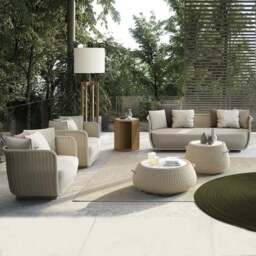 Rackhams Eusden Rattan Outdoor Sofa Set, Outdoor Furniture - Beige - Coffee Table Set - No - thumbnail 2
