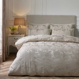 Rackhams Opulent Jacquard Duvet Cover Set Champagne Gold - Single - Champagne Gold - thumbnail 1