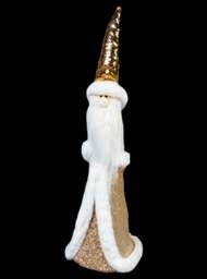 Rackhams 58cm Gold Santa Christmas Figurine with Gold Costume, White Fur Trim and Long Beard - thumbnail 6