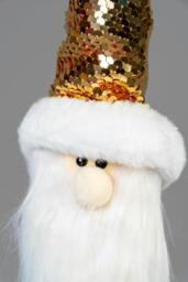 Rackhams 58cm Gold Santa Christmas Figurine with Gold Costume, White Fur Trim and Long Beard - thumbnail 4