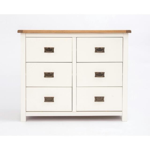 Rackhams Lovere 6 Drawer Chest of Drawers Bras Drop Handle - Off White - image 1