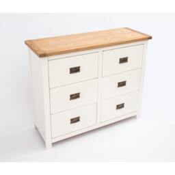 Rackhams Lovere 6 Drawer Chest of Drawers Bras Drop Handle - Off White - thumbnail 4
