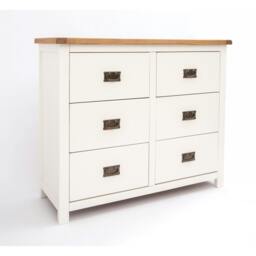 Rackhams Lovere 6 Drawer Chest of Drawers Bras Drop Handle - Off White - thumbnail 3