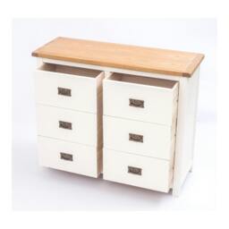Rackhams Lovere 6 Drawer Chest of Drawers Bras Drop Handle - Off White - thumbnail 5