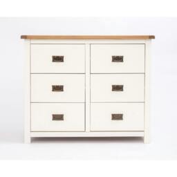 Rackhams Lovere 6 Drawer Chest of Drawers Bras Drop Handle - Off White - thumbnail 1