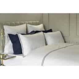 Rackhams Savoy Duvet Cover Set - Navy - Single - Navy - 80% Egyptian Cotton/20% Cotton - thumbnail 3