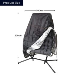 Rackhams Double Egg Garden Chair Covers Waterproof Protective Outdoor Anti UV Windproof Heavy Duty Swing Chair Cover With Zipper for Egg Chair - thumbnail 3