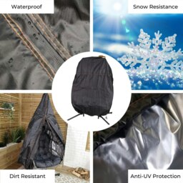 Rackhams Double Egg Garden Chair Covers Waterproof Protective Outdoor Anti UV Windproof Heavy Duty Swing Chair Cover With Zipper for Egg Chair - thumbnail 4