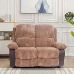 Rackhams Sienna Recliner Sofa Set: Jumbo Cord Fabric for Ultimate Relaxation - Brown - 2 seater only