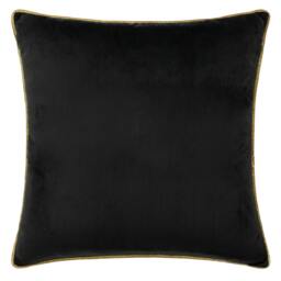 Rackhams Meridian Velvet Cushion Cover - Black/Gold - 45cm x 45cm - Black/Gold - 100% Polyester
