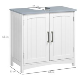 Rackhams Pedestal Under Sink Cabinet, Bathroom Storage Vanity Unit, White - thumbnail 3