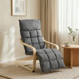 Rackhams Accent Chair, Leisure Lounge Chair Armchair with Footrest, Grey - thumbnail 1
