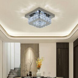 Rackhams 20cm Modern Square Crystal Ceiling Light - thumbnail 3