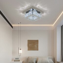 Rackhams 20cm Modern Square Crystal Ceiling Light - thumbnail 2