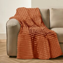 Rackhams Chunky Cord Waffle Plush Heavy Blanket - 200cm x 240cm - Silver - thumbnail 3