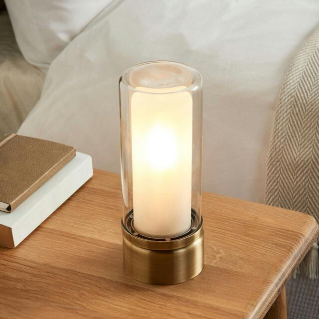 Rackhams Chepstow Antique Brass & Glass Touch Table Lamp - image 1