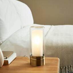 Rackhams Chepstow Antique Brass & Glass Touch Table Lamp - thumbnail 3