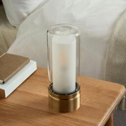 Rackhams Chepstow Antique Brass & Glass Touch Table Lamp - thumbnail 2