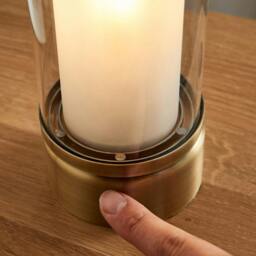 Rackhams Chepstow Antique Brass & Glass Touch Table Lamp - thumbnail 6