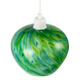 Rackhams Modern Green Toned Glass Pendant Shade with Brushed Leaves Design - thumbnail 3