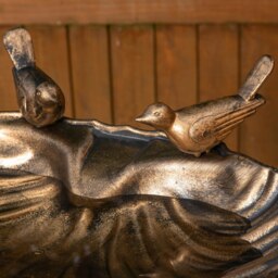 Rackhams 81cm Bronze Effect Garden Patio Bird Bath with Bird Sculptures - thumbnail 4