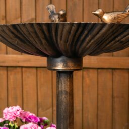 Rackhams 81cm Bronze Effect Garden Patio Bird Bath with Bird Sculptures - thumbnail 5