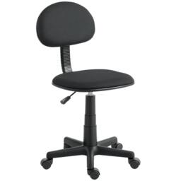 Rackhams Armless Office Chair with Adjustable Height, 360 Swivel Wheels, Black - thumbnail 2