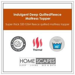 Rackhams Luxury Thick Fleece Mattress Topper Euro Size - 160 x 200 cm - thumbnail 3