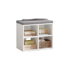 Rackhams Shoe Storage Bench with Cushion, 4 Compartments & Adjustable Shelves for Hallway and Bedroom - thumbnail 5