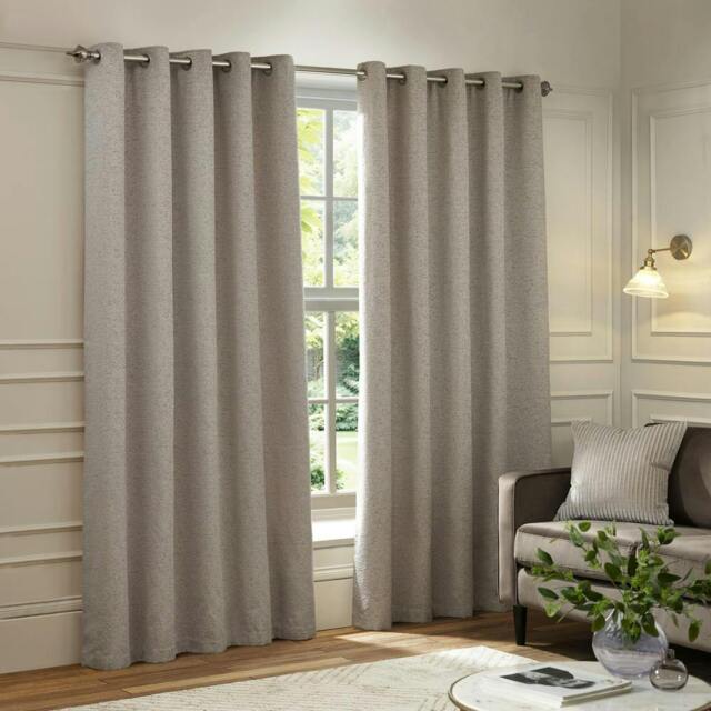 Rackhams New Galaxy Chenille Eyelet Curtains - Silver - 117cm x 137cm - Silver - 100% Polyester - image 1
