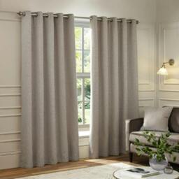 Rackhams New Galaxy Chenille Eyelet Curtains - Silver - 117cm x 137cm - Silver - 100% Polyester - thumbnail 2