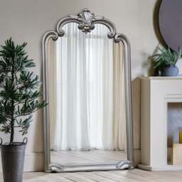 Rackhams Palazzo Full Length Vintage Silver Arched Mirror 184cm x 104cm - Silver